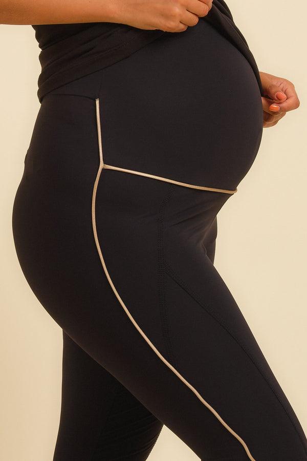 Těhotenské legíny se zlatými detaily