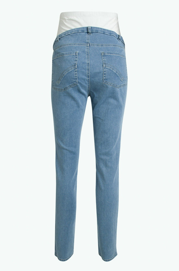 Vypasované elastické těhotenské džíny