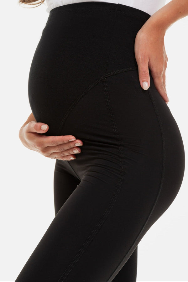 Těhotenské legíny s dekorativním šitím