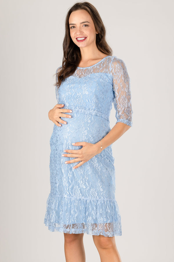 Krajkové těhotenské a kojící koktejlové šaty