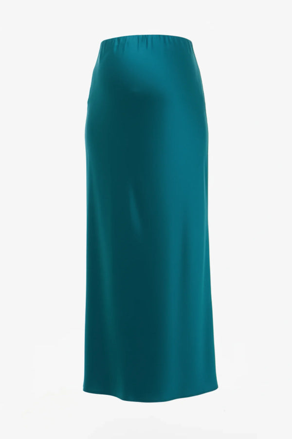 Saténová těhotenská sukně - tyrkysová