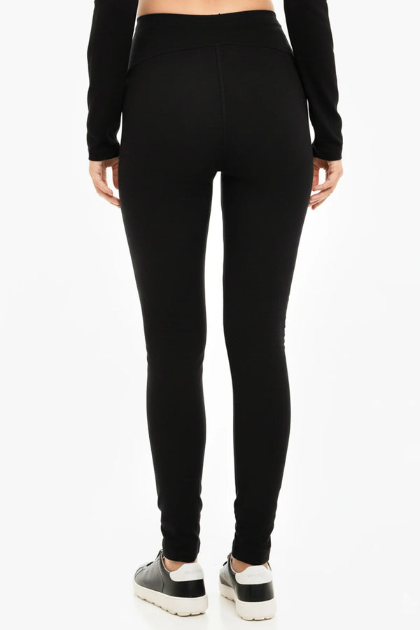 Černé termo těhotenské legíny