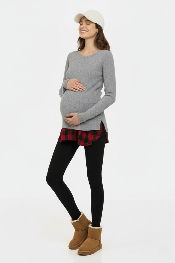 Černé termo těhotenské legíny